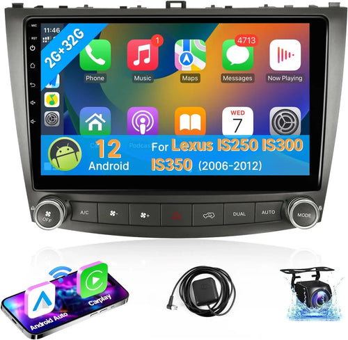 Lexus is350 250 2006-2011 Apple carplay/Android auto unit. GPS Multimedia Stereo Wifi 10Inch 2din Touch Screen
