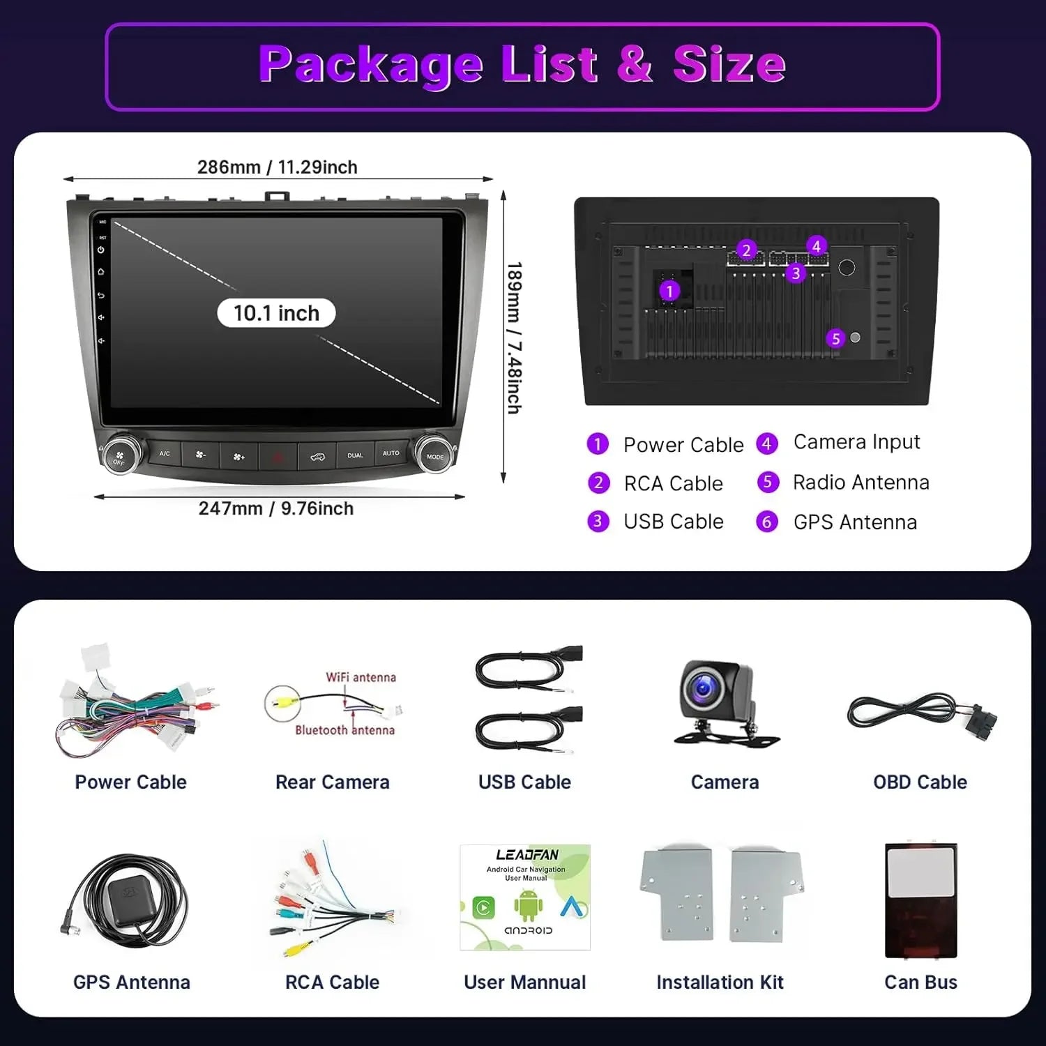 Lexus is350 250 2006-2011 Apple carplay/Android auto unit. GPS Multimedia Stereo Wifi 10Inch 2din Touch Screen