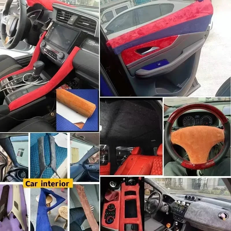 Elastic Suede Self Adhesive Velvet Fabric Repair Tape DIY Car Interior Dashboard Modification Renovation Leather Roll Stickers