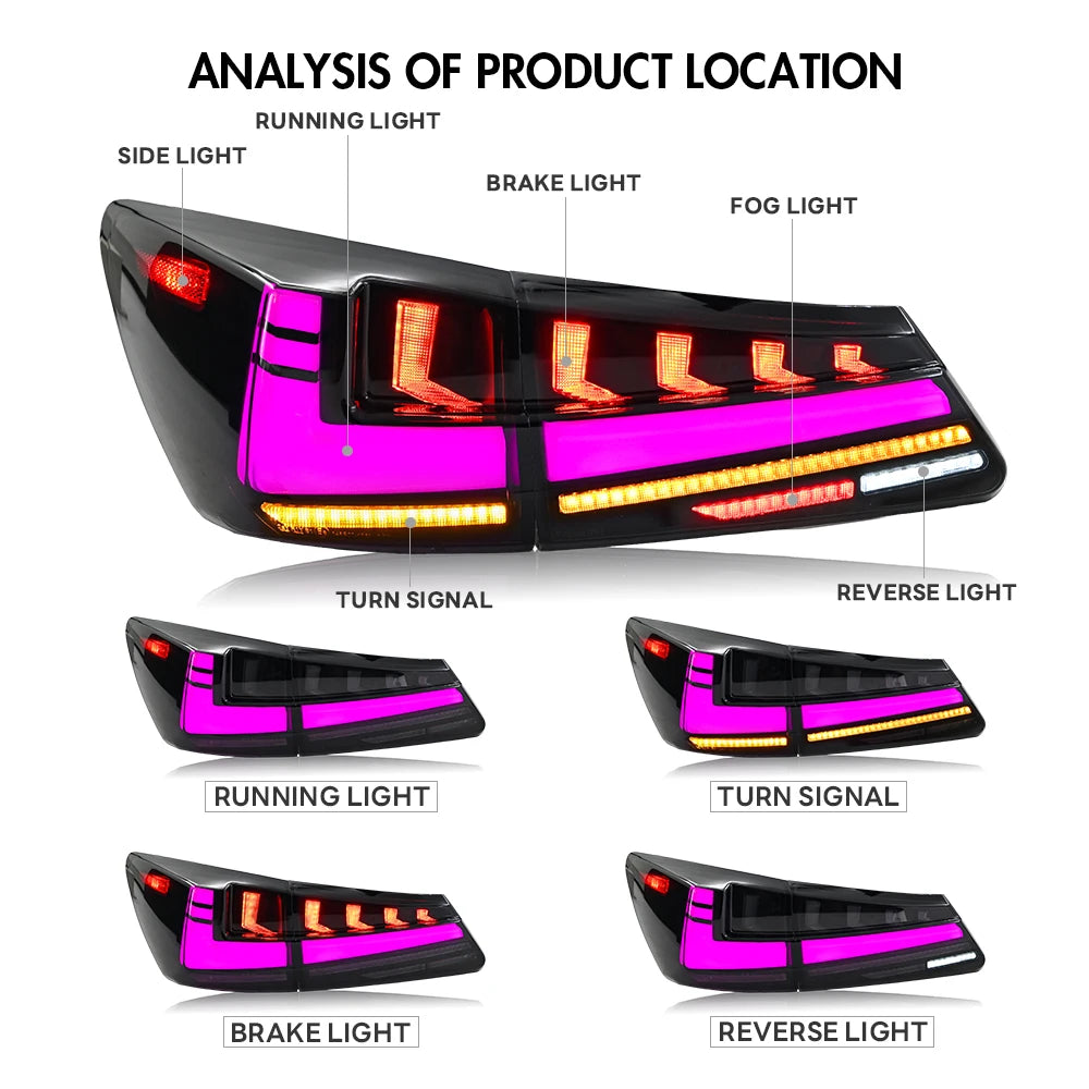 RGB Tail lights Lexus is250/350 2006-2012